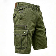 Pieter | Funktionale Denim Cargo Shorts – Grün