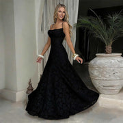 SOFIA | Elegantes Spitzen Maxi Kleid – Schwarz