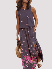 Halle - Elegantes ärmelloses Damen-Maxikleid – Lila
