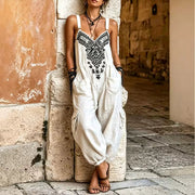Florentia - Leichter Leinen-Jumpsuit – Weiß