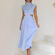 Isabella - Schickes ärmelloses Kleid – Blau