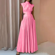 Isabella - Schickes ärmelloses Kleid – Rosa