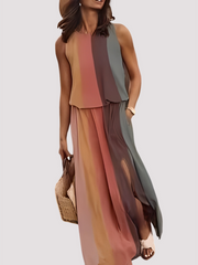 Halle - Elegantes ärmelloses Damen-Maxikleid – Khaki