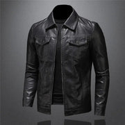 Jacke Herren Schwarz in Lederoptik – Schwarz