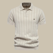 Jakob | Herren Poloshirt Strickoptik Für Sommer – Beige