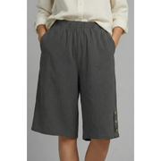 Jara | Damen Shorts Mit Elastischem Bund Für Sommer – Dunkelgrau