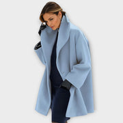 Elegante Übergangsjacke aus Wolle – Himmelblau
