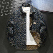 Jeansjacke mit Schriftzug – Dunkelblau