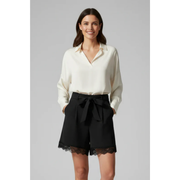 Anja | Damen Shorts Mit Bindebund Für Strand – Schwarz