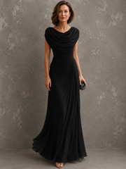 Zorabelle - Drapiertes Maxikleid – Schwarz