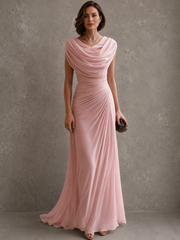 Zorabelle - Drapiertes Maxikleid – Rosa