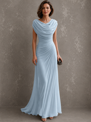 Zorabelle - Drapiertes Maxikleid – Hellblau