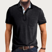 Johannes | Herren Poloshirt Mit Struktur Für Sommer – Schwarz