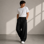 Jonathan | Herren hose Wide Leg Freizeit Modern – Schwarz