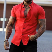 Joris | Herren Sommer Hemd Schlicht – Rot