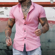 Joris | Herren Sommer Hemd Schlicht – Rosa