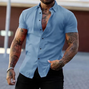 Joris | Herren Sommer Hemd Schlicht – Hellblau