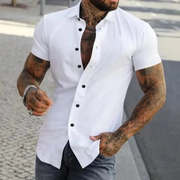Joris | Herren Sommer Hemd Schlicht – Weiß
