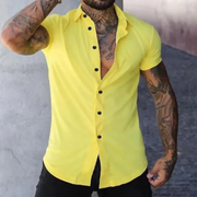 Joris | Herren Sommer Hemd Schlicht – Gelb