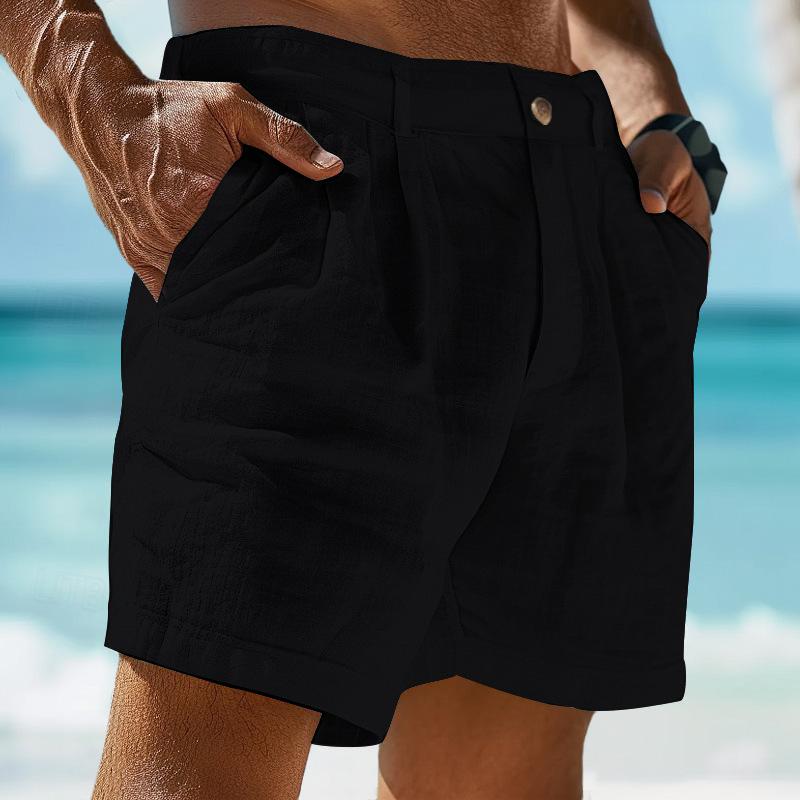 Leinen-Shorts für Herren | Knopfverschluss | Sommerleicht