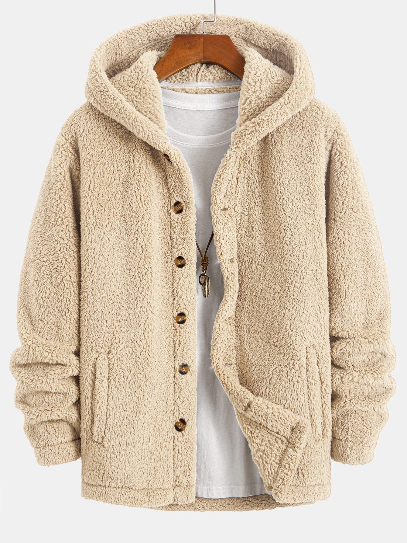 Leon | Bequeme Teddy-Fleece-Kapuzenjacke