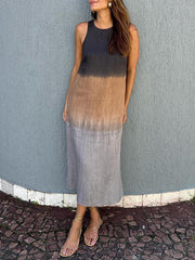 Angela™ | Elegantes Kleid mit Naturmuster – Grau