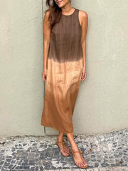 Angela™ | Elegantes Kleid mit Naturmuster – Braun