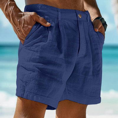 Leinen-Shorts für Herren | Knopfverschluss | Sommerleicht