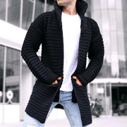Mason | Herren Cardigan mit Stehkragen und Taschen – Schwarz