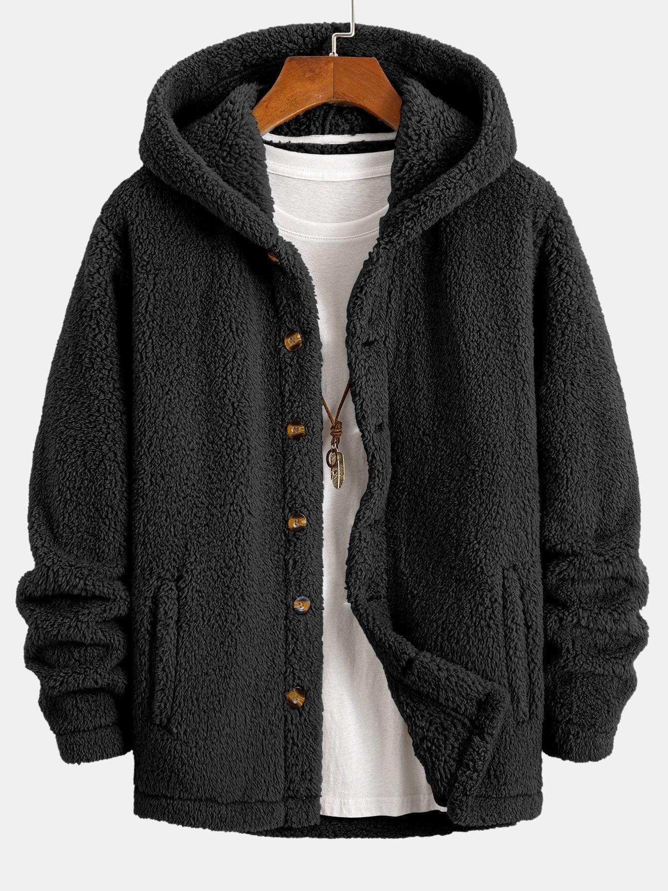 Leon | Bequeme Teddy-Fleece-Kapuzenjacke
