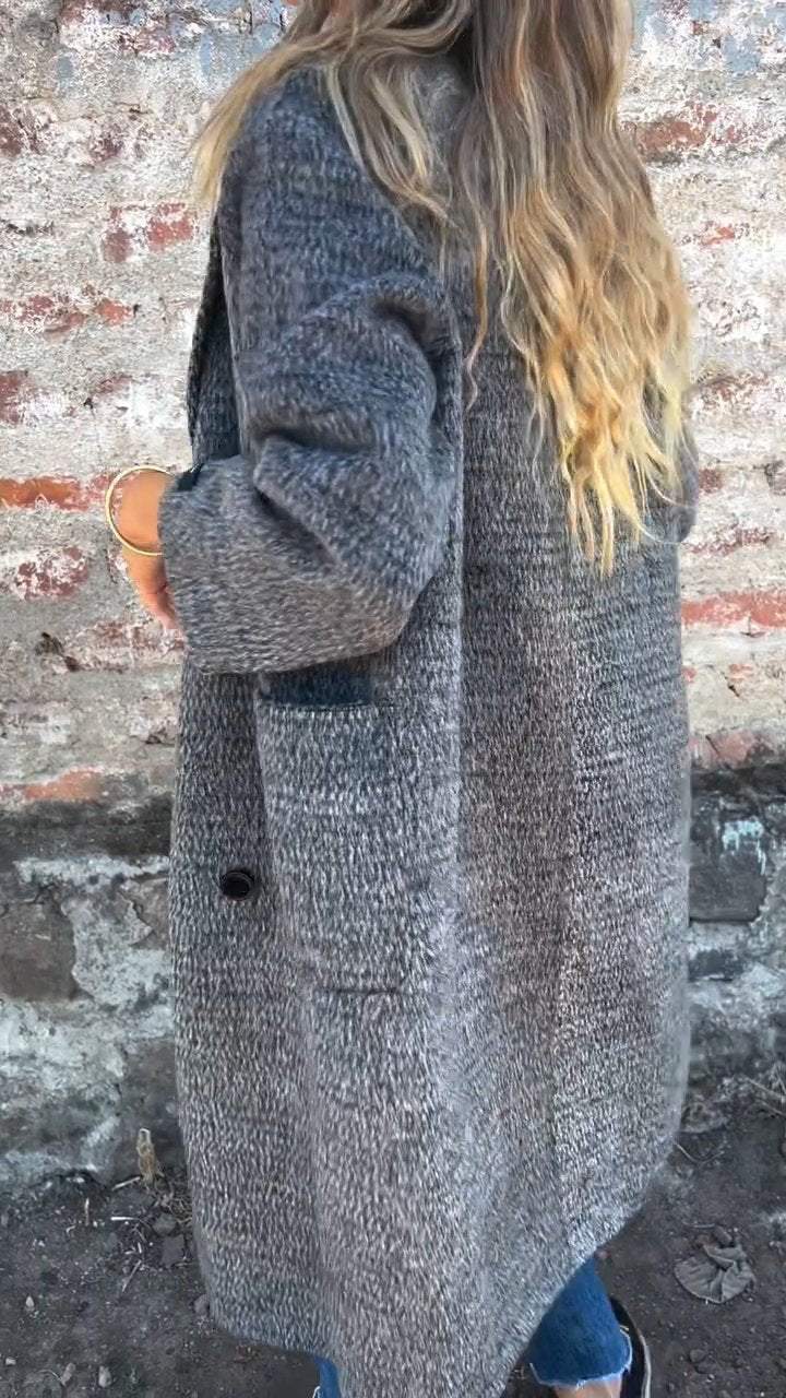 Langer Wollmantel | Doppelreihiger Schnitt | Zeitlose Eleganz