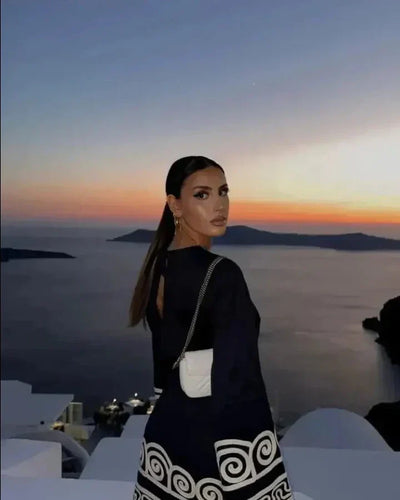 A-Linien Kleid mit Stickerei | Weite Ärmel | Elegant und Modern