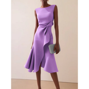 Julie | Damen Asymmetrisches Midikleid – Violett