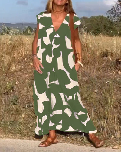 Midikleid mit Abstraktem Print für Damen