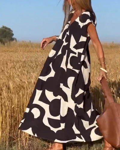 Midikleid mit Abstraktem Print für Damen