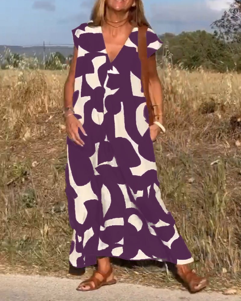 Midikleid mit Abstraktem Print für Damen