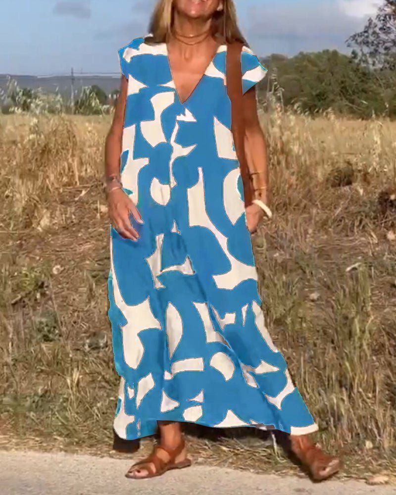Midikleid mit Abstraktem Print für Damen