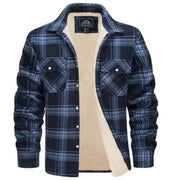 Karierte Hemdjacke Herren – Dunkelblau