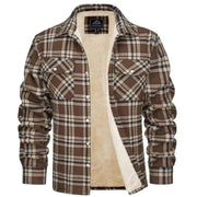Karierte Hemdjacke Herren – Khaki