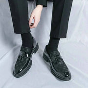 Karierte Tassel Loafer Herren – Schwarz