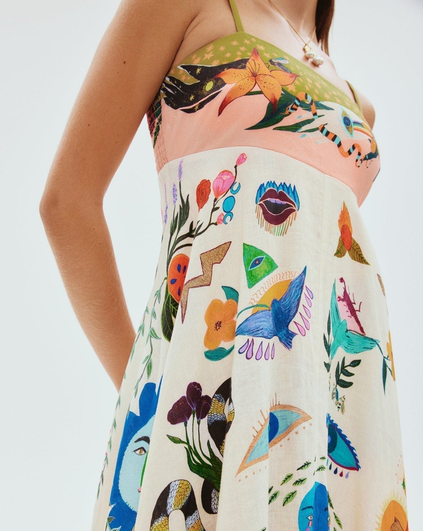 Basha - Damen Graffiti Druck Swing Kleid