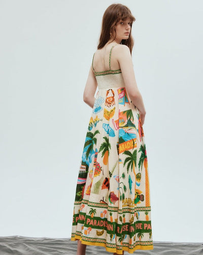 Basha - Damen Graffiti Druck Swing Kleid