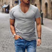 Kilian | Herren T-Shirt Mit V-Ausschnitt Für Sommer – Grau