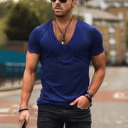Kilian | Herren T-Shirt Mit V-Ausschnitt Für Sommer – Blau