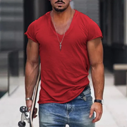 Kilian | Herren T-Shirt Mit V-Ausschnitt Für Sommer – Rot