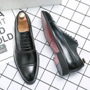 Klassische Oxfordschuh Herren Cap-Toe – Schwarz