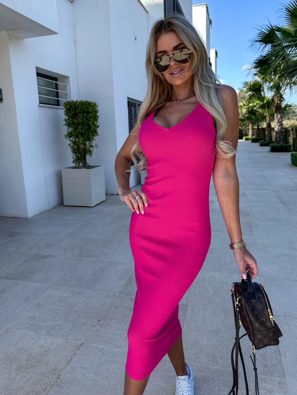 Strick-Zweiteiler mit Top | Oversize Pullover | Figurbetonter Midirock