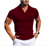 Konrad | Herren Poloshirt Mit Struktur Für Sommer – Burgunder