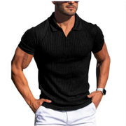Konrad | Herren Poloshirt Mit Struktur Für Sommer – Schwarz