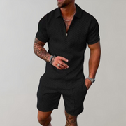 Konstantin | Herren Polo Shorts Set – Schwarz